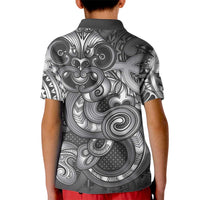 Aotearoa Maori Hei Tiki Kid Polo Shirt Kiwikiwi Kowhaiwhai Puhoro Motif LT9 - Polynesian Pride
