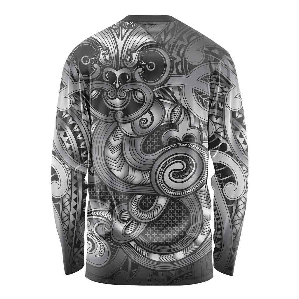 Aotearoa Maori Hei Tiki Long Sleeve Shirt Kiwikiwi Kowhaiwhai Puhoro Motif