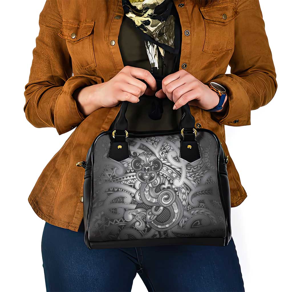 Aotearoa Maori Hei Tiki Shoulder Handbag Kiwikiwi Kowhaiwhai Puhoro Motif LT9 - Polynesian Pride