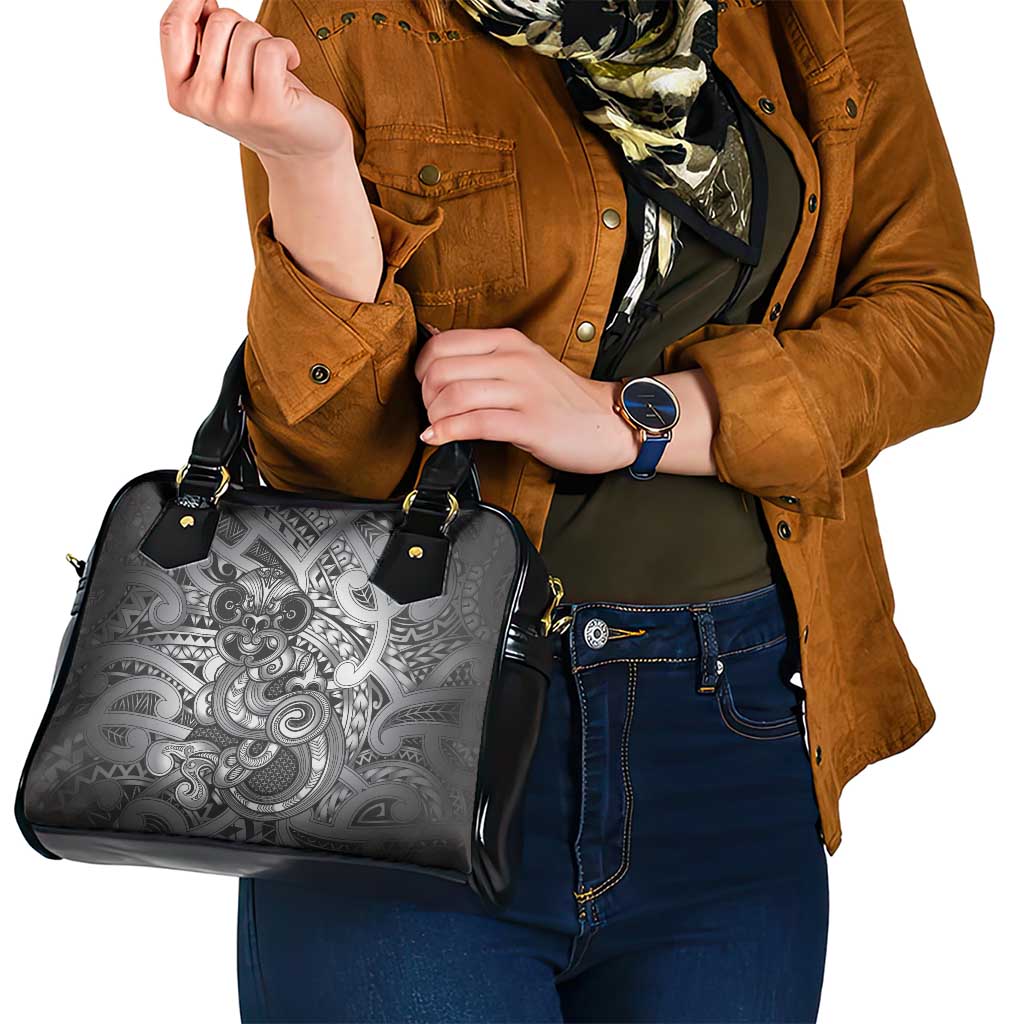 Aotearoa Maori Hei Tiki Shoulder Handbag Kiwikiwi Kowhaiwhai Puhoro Motif LT9 - Polynesian Pride