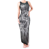 Aotearoa Maori Hei Tiki Tank Maxi Dress Kiwikiwi Kowhaiwhai Puhoro Motif LT9 Women Grey - Polynesian Pride