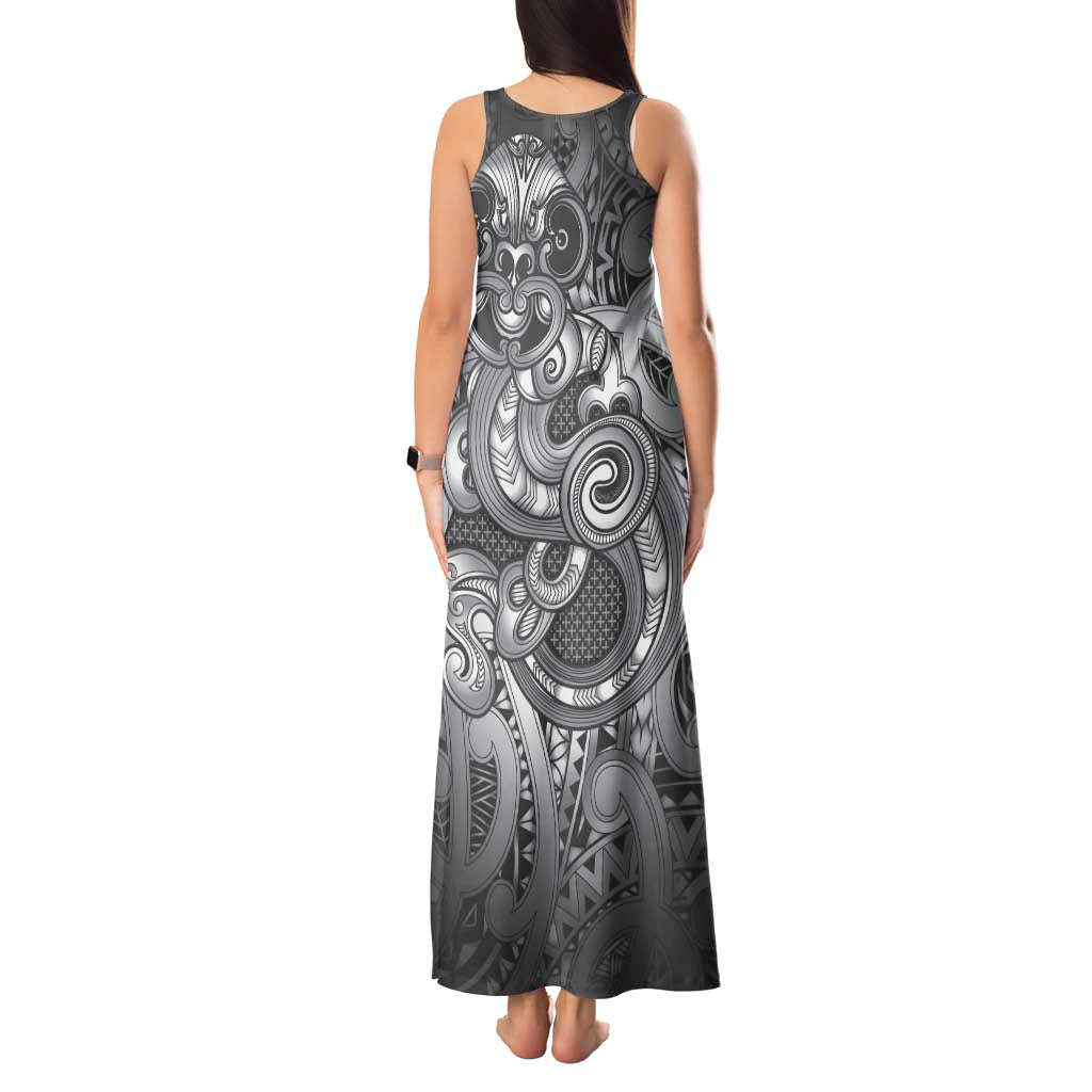 Aotearoa Maori Hei Tiki Tank Maxi Dress Kiwikiwi Kowhaiwhai Puhoro Motif LT9 - Polynesian Pride