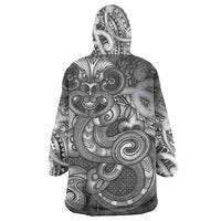 Aotearoa Maori Hei Tiki Wearable Blanket Hoodie Kiwikiwi Kowhaiwhai Puhoro Motif