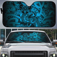 Aotearoa Maori Hei Tiki Auto Sun Shade Kikorangi Kowhaiwhai Puhoro Motif
