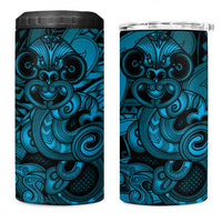Aotearoa Maori Hei Tiki 4 in 1 Can Cooler Tumbler Kikorangi Kowhaiwhai Puhoro Motif LT9 One Size: 16 oz Blue - Polynesian Pride