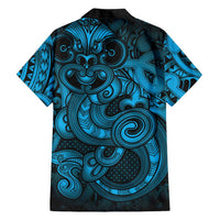 Aotearoa Maori Hei Tiki Family Matching Off Shoulder Maxi Dress and Hawaiian Shirt Kikorangi Kowhaiwhai Puhoro Motif LT9 - Polynesian Pride