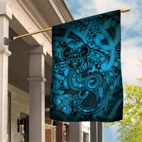 Aotearoa Maori Hei Tiki Garden Flag Kikorangi Kowhaiwhai Puhoro Motif LT9 House Flag Blue - Polynesian Pride