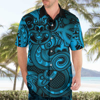 Aotearoa Maori Hei Tiki Hawaiian Shirt Kikorangi Kowhaiwhai Puhoro Motif LT9 - Polynesian Pride