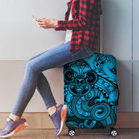 Aotearoa Maori Hei Tiki Luggage Cover Kikorangi Kowhaiwhai Puhoro Motif LT9 - Polynesian Pride