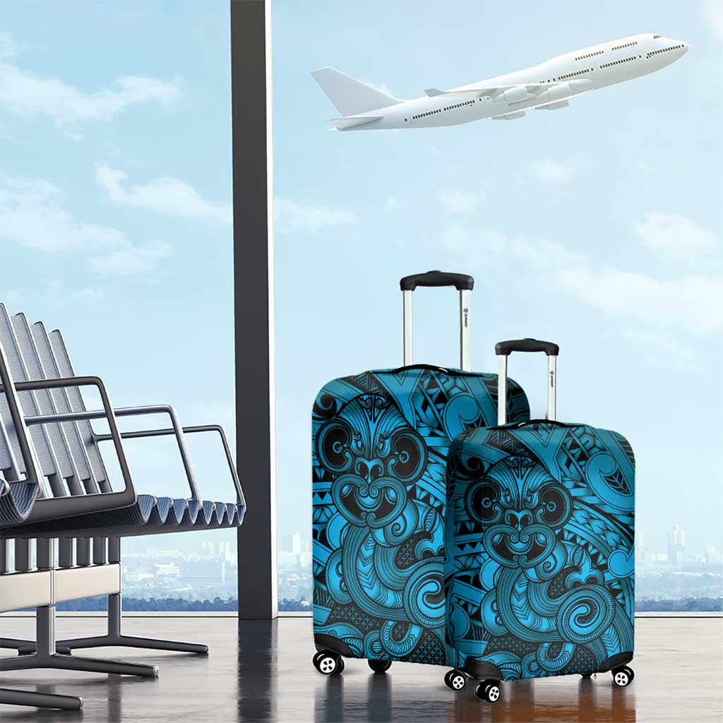 Aotearoa Maori Hei Tiki Luggage Cover Kikorangi Kowhaiwhai Puhoro Motif LT9 - Polynesian Pride