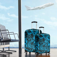 Aotearoa Maori Hei Tiki Luggage Cover Kikorangi Kowhaiwhai Puhoro Motif LT9 - Polynesian Pride
