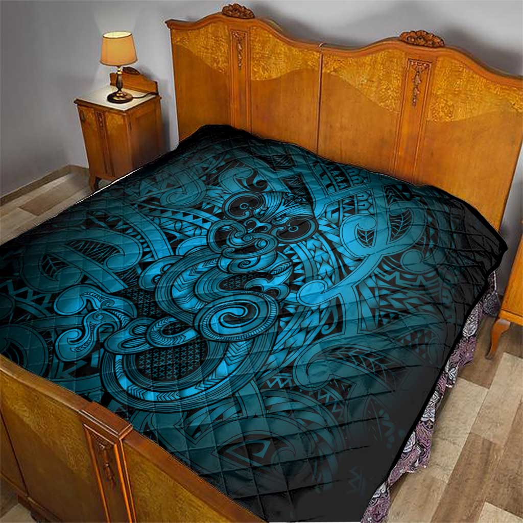 Aotearoa Maori Hei Tiki Quilt Kikorangi Kowhaiwhai Puhoro Motif