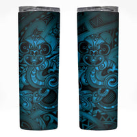 Aotearoa Maori Hei Tiki Skinny Tumbler Kikorangi Kowhaiwhai Puhoro Motif