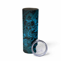 Aotearoa Maori Hei Tiki Skinny Tumbler Kikorangi Kowhaiwhai Puhoro Motif