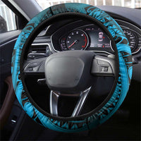 Aotearoa Maori Hei Tiki Steering Wheel Cover Kikorangi Kowhaiwhai Puhoro Motif LT9 - Polynesian Pride