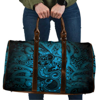 Aotearoa Maori Hei Tiki Travel Bag Kikorangi Kowhaiwhai Puhoro Motif LT9 Blue - Polynesian Pride