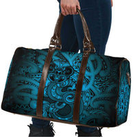 Aotearoa Maori Hei Tiki Travel Bag Kikorangi Kowhaiwhai Puhoro Motif LT9 - Polynesian Pride