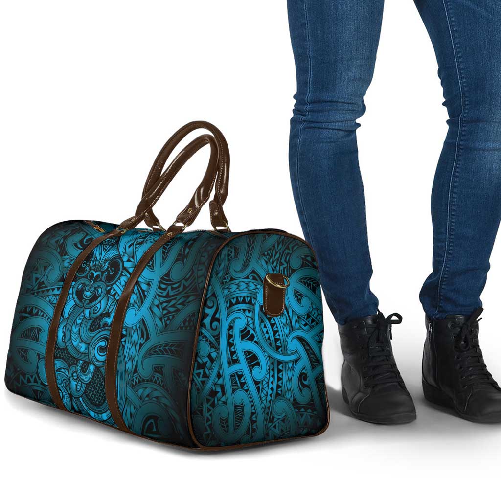 Aotearoa Maori Hei Tiki Travel Bag Kikorangi Kowhaiwhai Puhoro Motif LT9 - Polynesian Pride