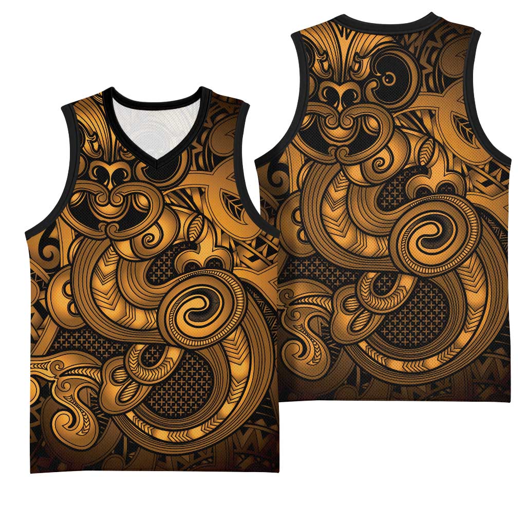 Aotearoa Maori Hei Tiki Basketball Jersey Koura Kowhaiwhai Puhoro Motif LT9 - Polynesian Pride