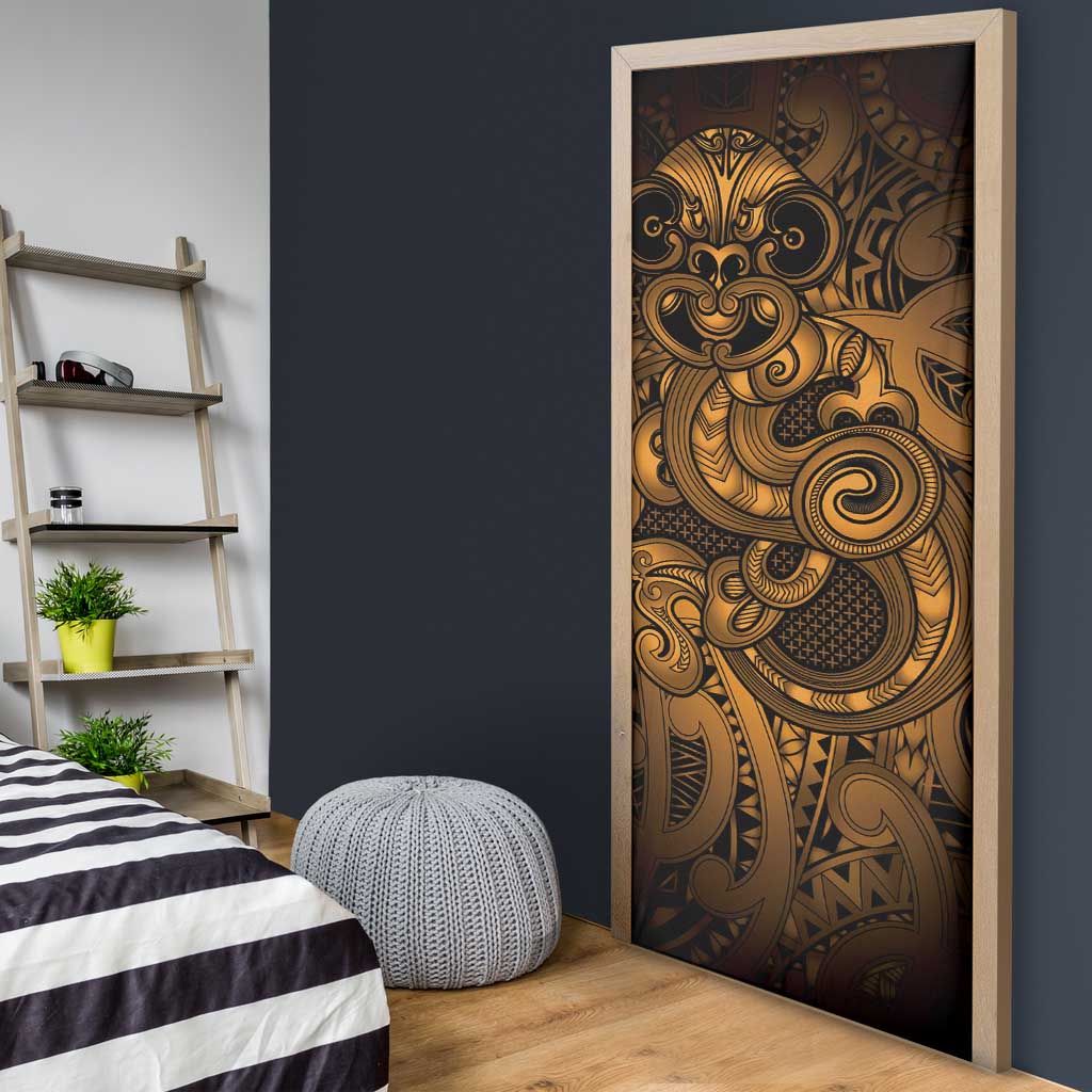 Aotearoa Maori Hei Tiki Door Cover Koura Kowhaiwhai Puhoro Motif
