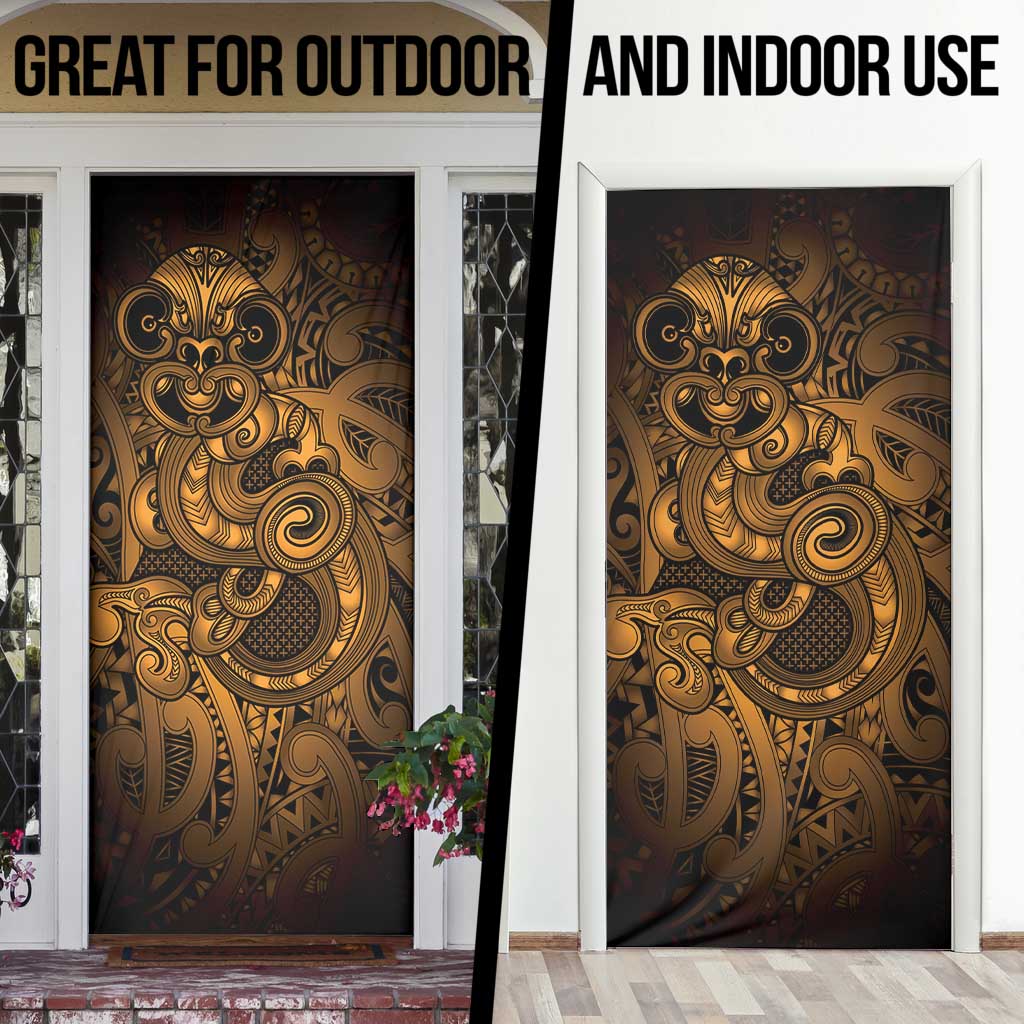 Aotearoa Maori Hei Tiki Door Cover Koura Kowhaiwhai Puhoro Motif