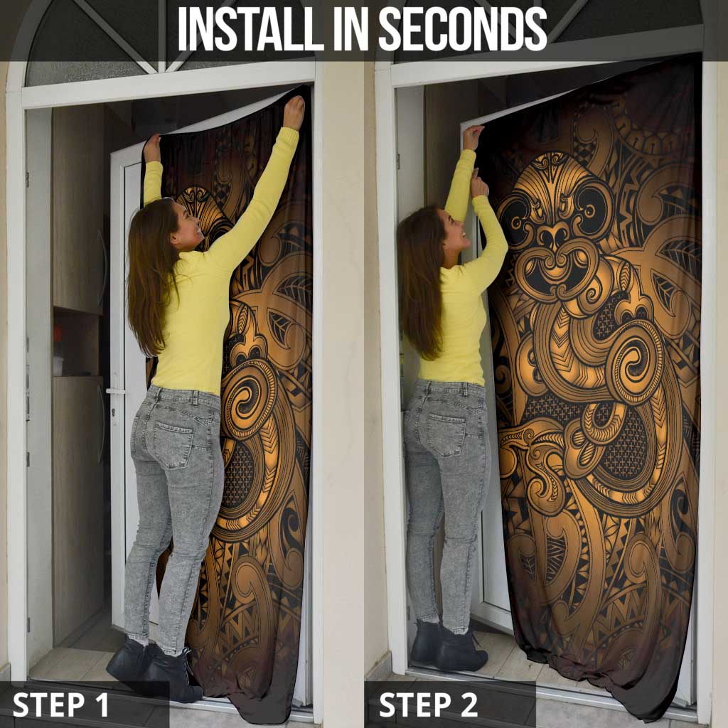 Aotearoa Maori Hei Tiki Door Cover Koura Kowhaiwhai Puhoro Motif