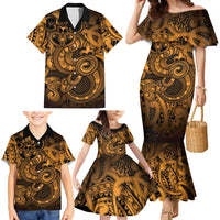 Aotearoa Maori Hei Tiki Family Matching Mermaid Dress and Hawaiian Shirt Koura Kowhaiwhai Puhoro Motif LT9 - Polynesian Pride