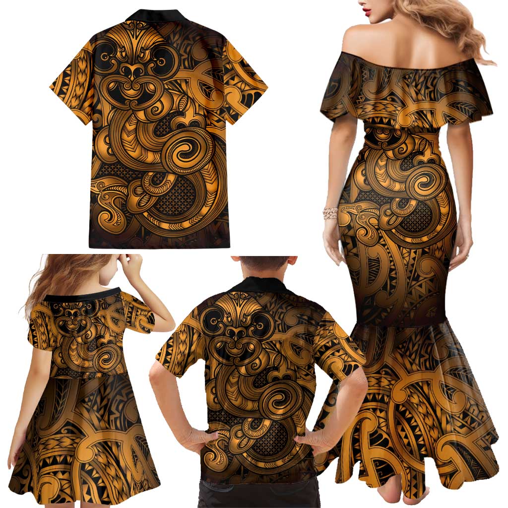 Aotearoa Maori Hei Tiki Family Matching Mermaid Dress and Hawaiian Shirt Koura Kowhaiwhai Puhoro Motif LT9 - Polynesian Pride
