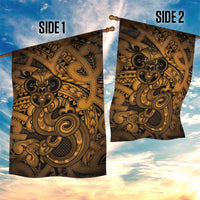 Aotearoa Maori Hei Tiki Garden Flag Koura Kowhaiwhai Puhoro Motif LT9 - Polynesian Pride