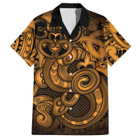 Aotearoa Maori Hei Tiki Hawaiian Shirt Koura Kowhaiwhai Puhoro Motif LT9 Gold - Polynesian Pride