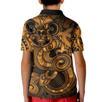 Aotearoa Maori Hei Tiki Kid Polo Shirt Koura Kowhaiwhai Puhoro Motif LT9 - Polynesian Pride