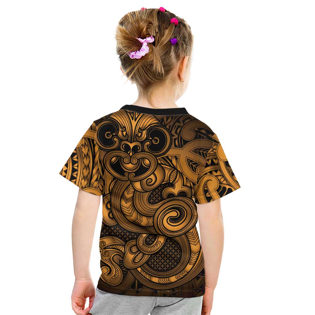 Aotearoa Maori Hei Tiki Kid T Shirt Koura Kowhaiwhai Puhoro Motif