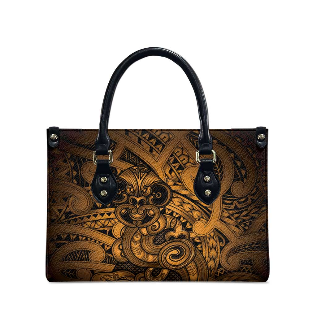 Aotearoa Maori Hei Tiki Leather Bag Koura Kowhaiwhai Puhoro Motif LT9 - Polynesian Pride