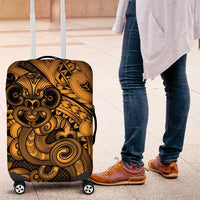 Aotearoa Maori Hei Tiki Luggage Cover Koura Kowhaiwhai Puhoro Motif LT9 Gold - Polynesian Pride