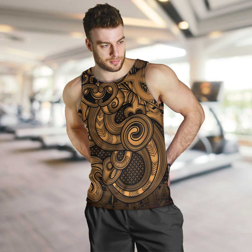 Aotearoa Maori Hei Tiki Men Tank Top Koura Kowhaiwhai Puhoro Motif