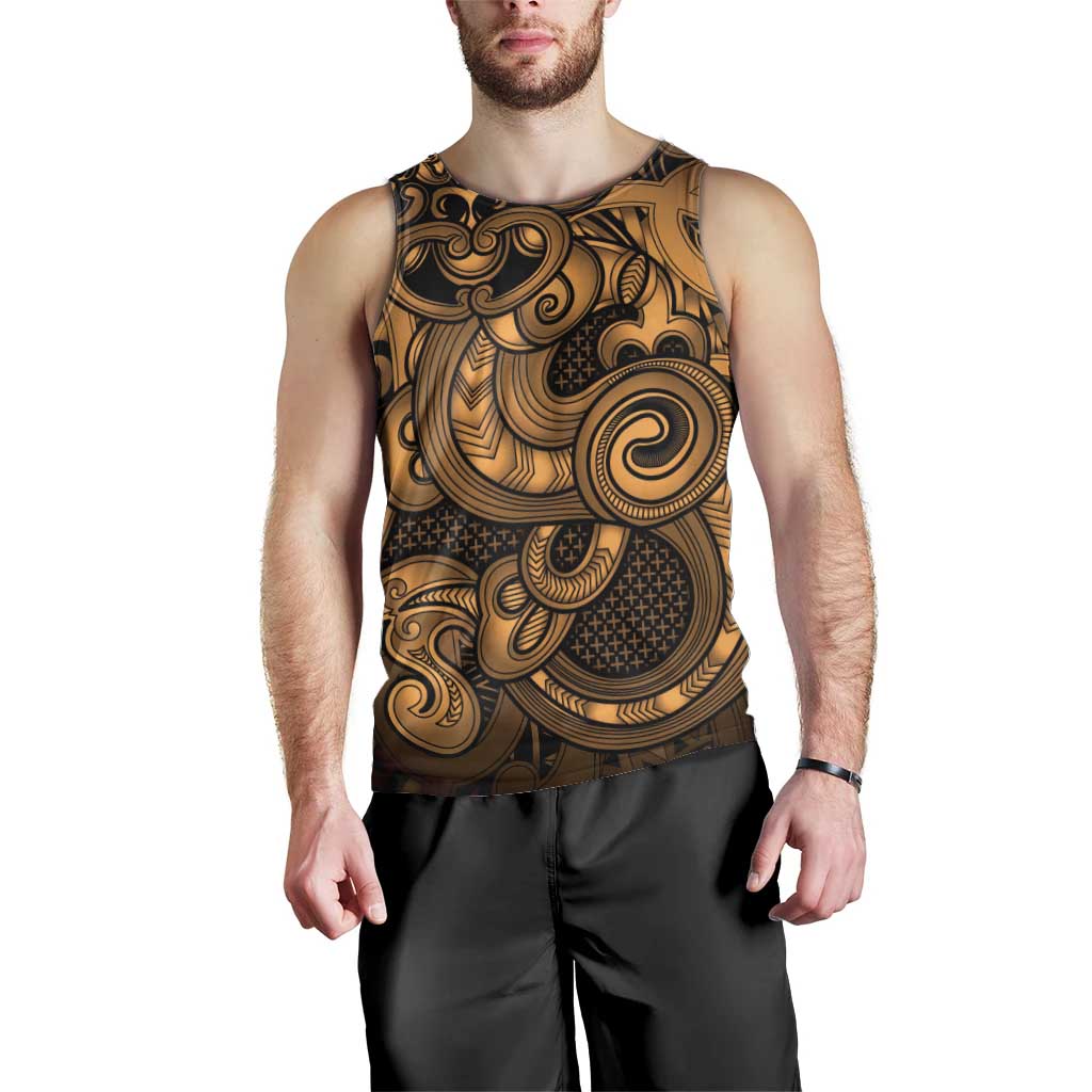 Aotearoa Maori Hei Tiki Men Tank Top Koura Kowhaiwhai Puhoro Motif