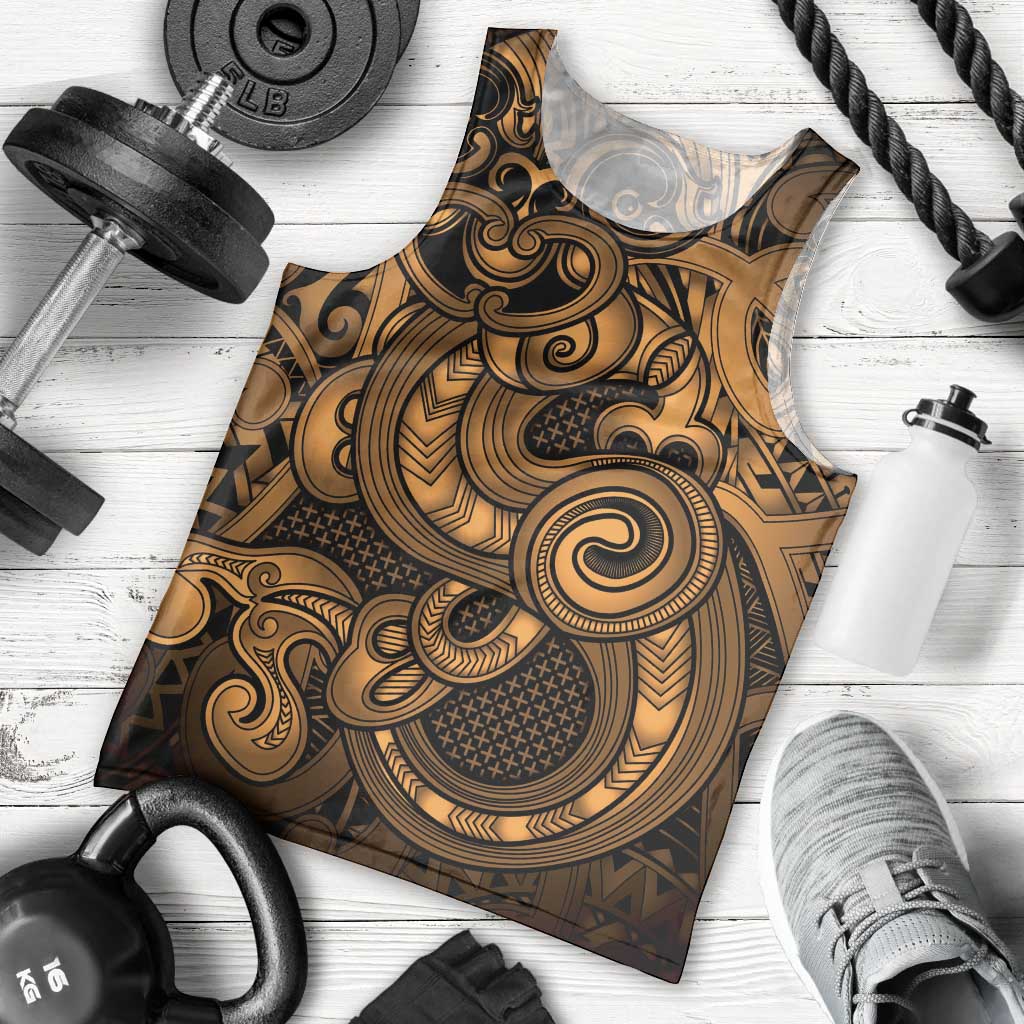 Aotearoa Maori Hei Tiki Men Tank Top Koura Kowhaiwhai Puhoro Motif