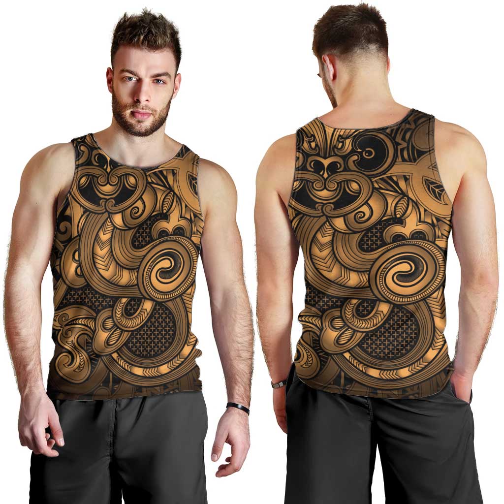 Aotearoa Maori Hei Tiki Men Tank Top Koura Kowhaiwhai Puhoro Motif