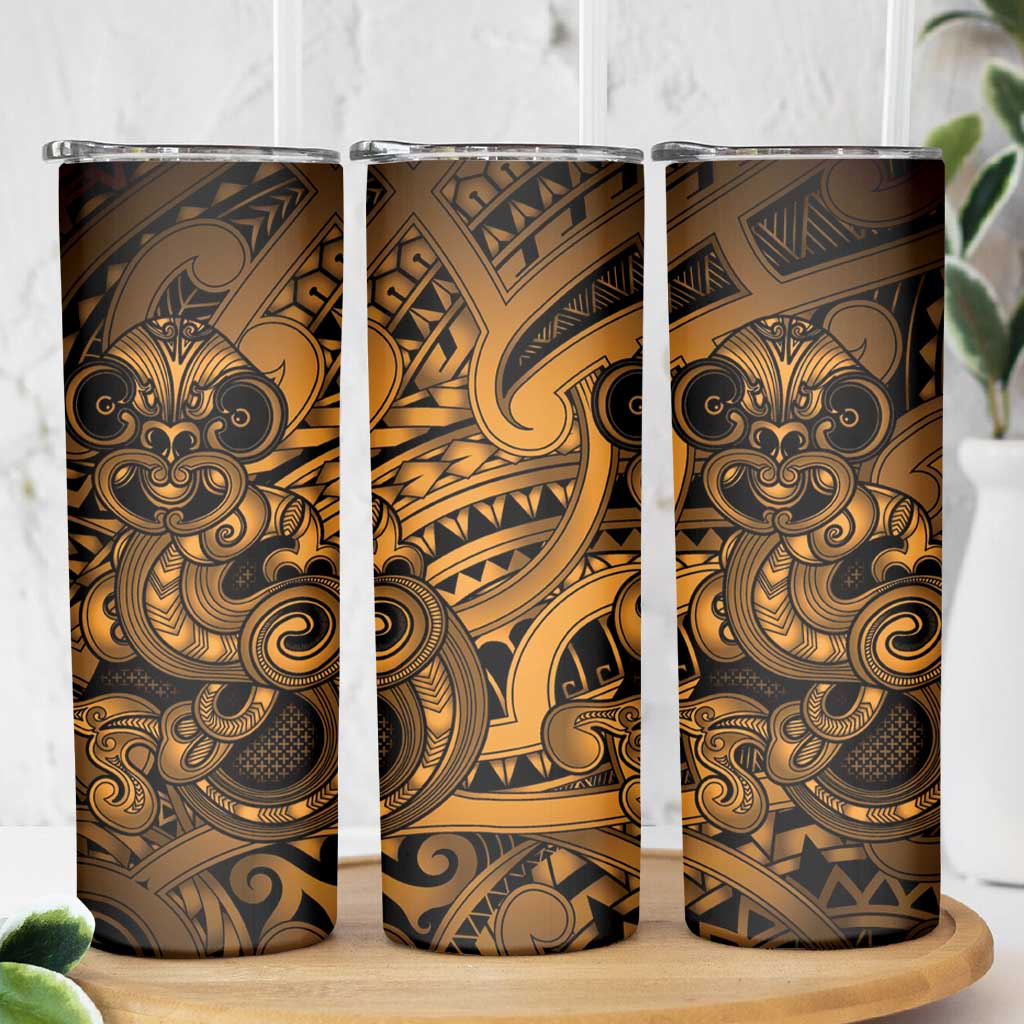 Aotearoa Maori Hei Tiki Skinny Tumbler Koura Kowhaiwhai Puhoro Motif