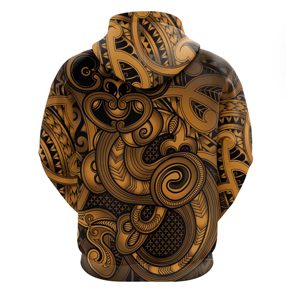 Aotearoa Maori Hei Tiki Zip Hoodie Koura Kowhaiwhai Puhoro Motif LT9 - Polynesian Pride