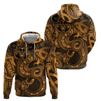 Aotearoa Maori Hei Tiki Zip Hoodie Koura Kowhaiwhai Puhoro Motif LT9 - Polynesian Pride