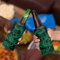 Aotearoa Maori Hei Tiki 4 in 1 Can Cooler Tumbler Kakariki Kowhaiwhai Puhoro Motif