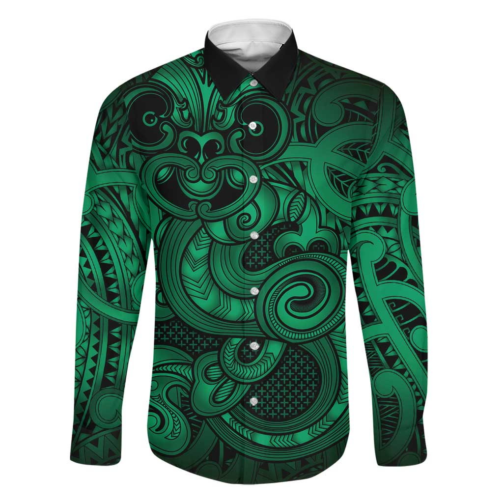 Aotearoa Maori Hei Tiki Family Matching Puletasi and Hawaiian Shirt Kakariki Kowhaiwhai Puhoro Motif