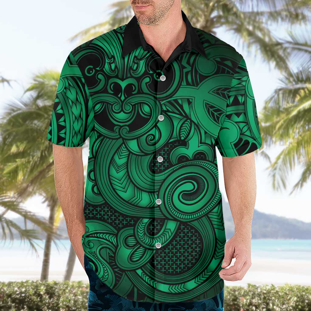 Aotearoa Maori Hei Tiki Hawaiian Shirt Kakariki Kowhaiwhai Puhoro Motif LT9 - Polynesian Pride