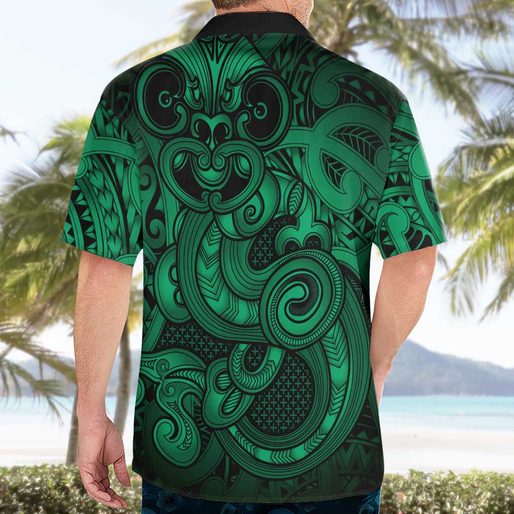 Aotearoa Maori Hei Tiki Hawaiian Shirt Kakariki Kowhaiwhai Puhoro Motif LT9 - Polynesian Pride