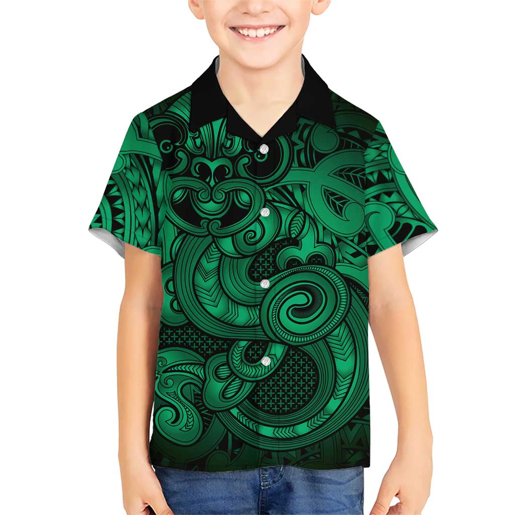 Aotearoa Maori Hei Tiki Hawaiian Shirt Kakariki Kowhaiwhai Puhoro Motif LT9 - Polynesian Pride