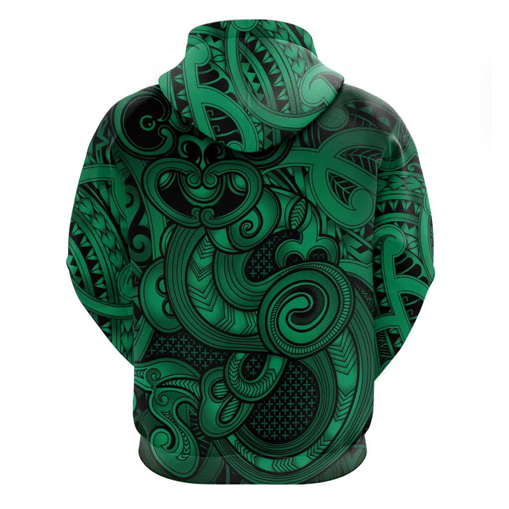 Aotearoa Maori Hei Tiki Hoodie Kakariki Kowhaiwhai Puhoro Motif LT9 - Polynesian Pride