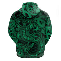 Aotearoa Maori Hei Tiki Hoodie Kakariki Kowhaiwhai Puhoro Motif LT9 - Polynesian Pride