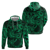 Aotearoa Maori Hei Tiki Hoodie Kakariki Kowhaiwhai Puhoro Motif LT9 - Polynesian Pride