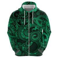 Aotearoa Maori Hei Tiki Hoodie Kakariki Kowhaiwhai Puhoro Motif LT9 - Polynesian Pride